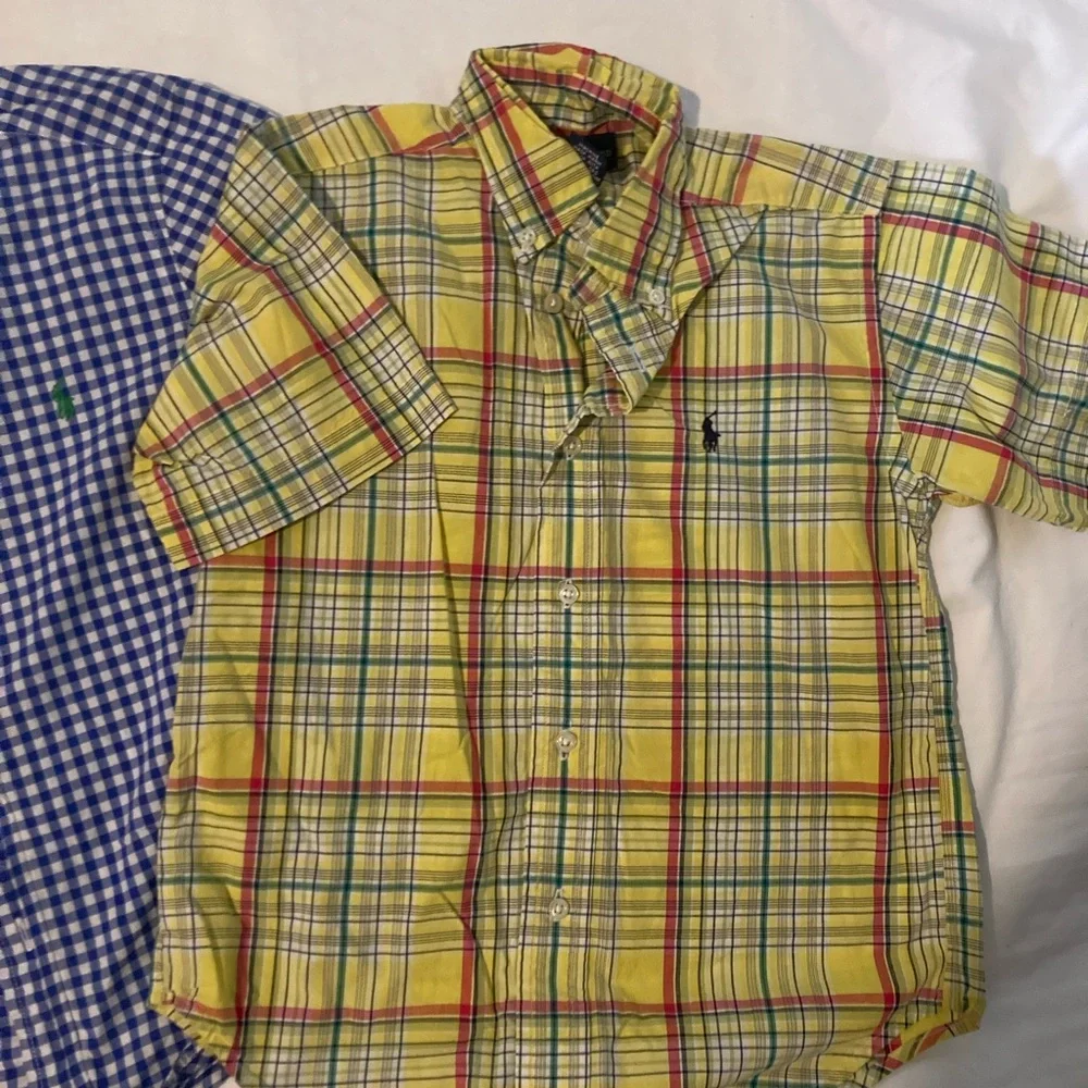 7-10 Boys Ralph Lauren button front tops 6 lot bundle